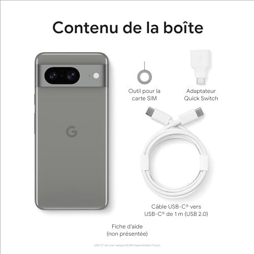 Google Pixel 8 - Smartphone Android débloqué avec module photo avancé, autonomie 1 journée, sécurité robuste - Vert Sauge, 256Go – Image 11
