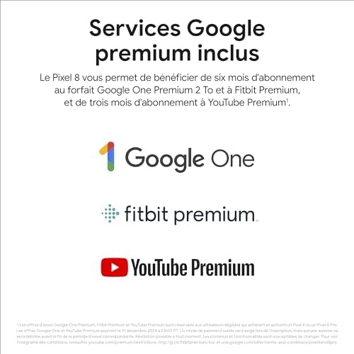 Google Pixel 8 - Smartphone Android débloqué avec module photo avancé, autonomie 1 journée, sécurité robuste - Vert Sauge, 256Go – Image 10
