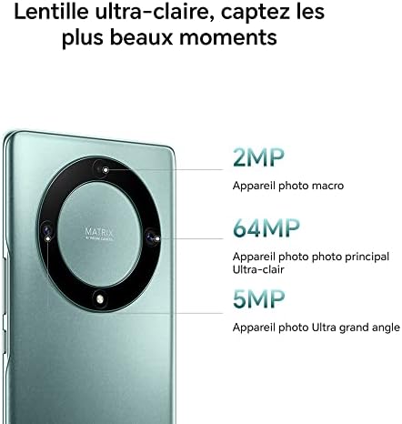 HONOR Magic5 Lite 5G: Smartphone Batterie 5100 mAh, Écran AMOLED 120Hz, Triple Caméra 64MP, 8+256 Go, Android 12 - Vert – Image 4