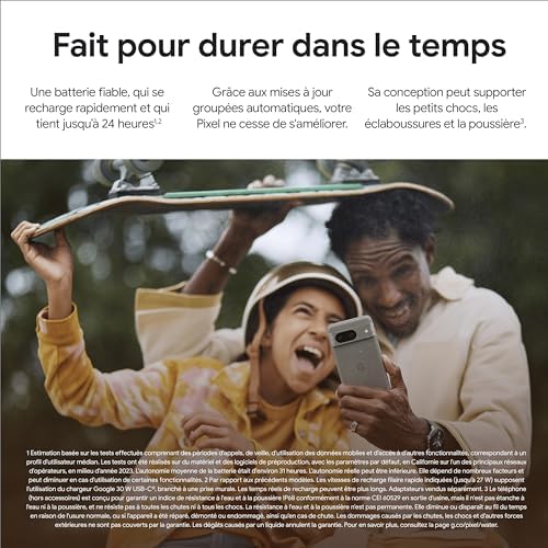 Google Pixel 8 - Smartphone Android débloqué avec module photo avancé, autonomie 1 journée, sécurité robuste - Vert Sauge, 256Go – Image 7