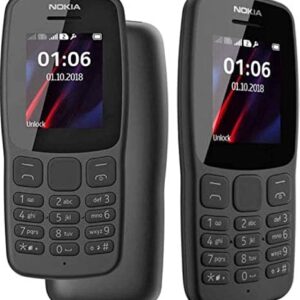 Nokia 106 Unlocked 4GB Dual Sim 2018 Gris Foncé – Téléphone Grand Bouton avec Lampe Torche LED et Radio FM Nokia 106 Unlocked 4GB Dual Sim 2018 Gris Foncé – Téléphone Grand Bouton avec Lampe Torche LED et Radio FM