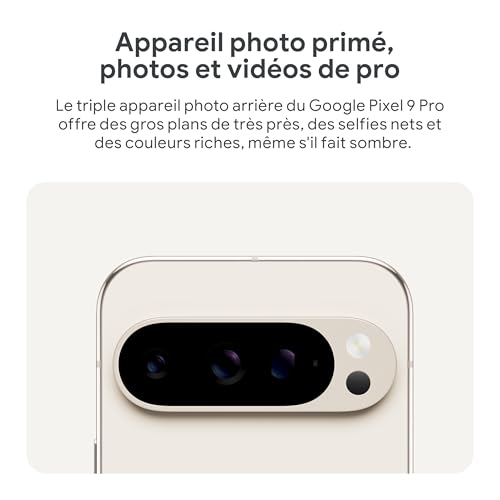 Google Pixel 9 Pro : Smartphone Android débloqué avec Gemini, Triple Appareil Photo, Autonomie 24h - Noir Volcanique, 128GB – Image 6