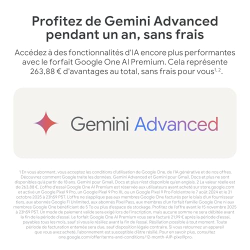 Google Pixel 9 Pro : Smartphone Android débloqué avec Gemini, Triple Appareil Photo, Autonomie 24h - Noir Volcanique, 128GB – Image 11