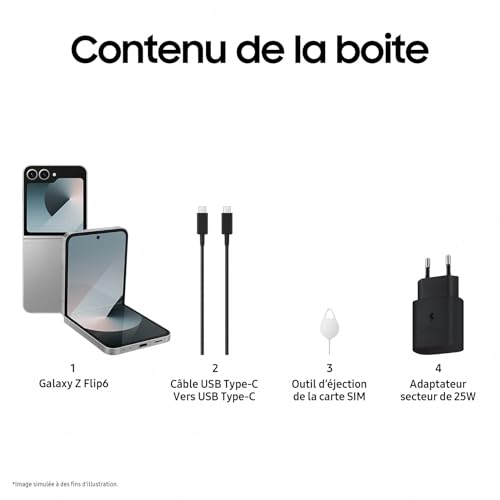 Samsung Galaxy Z Flip6 5G 256 Go Gris - Smartphone Android avec Galaxy AI, Chargeur secteur rapide 25W inclus, Déverrouillé - Version FR – Image 10
